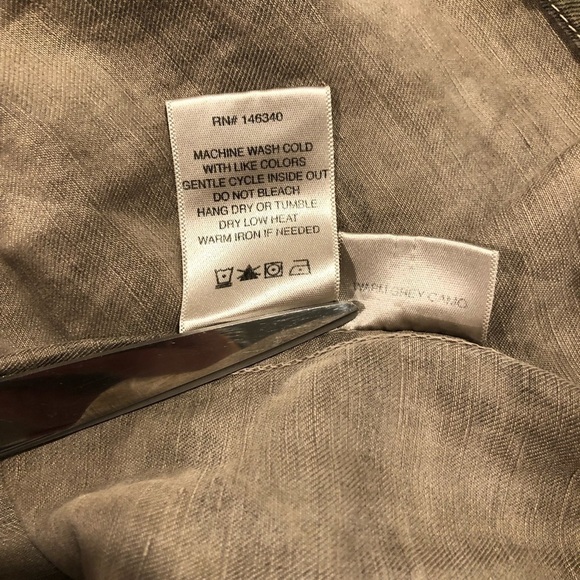 AMO Cropped Rosie Jacket Camo Peplum Linen Tencel M - Picture 9 of 13